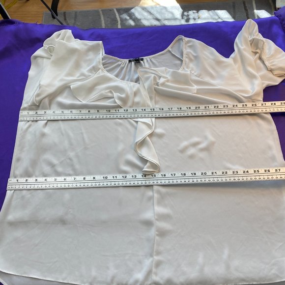 📌Sami & Jo  Timeless Light Transparent Ruffle Blouse - Picture 9 of 13